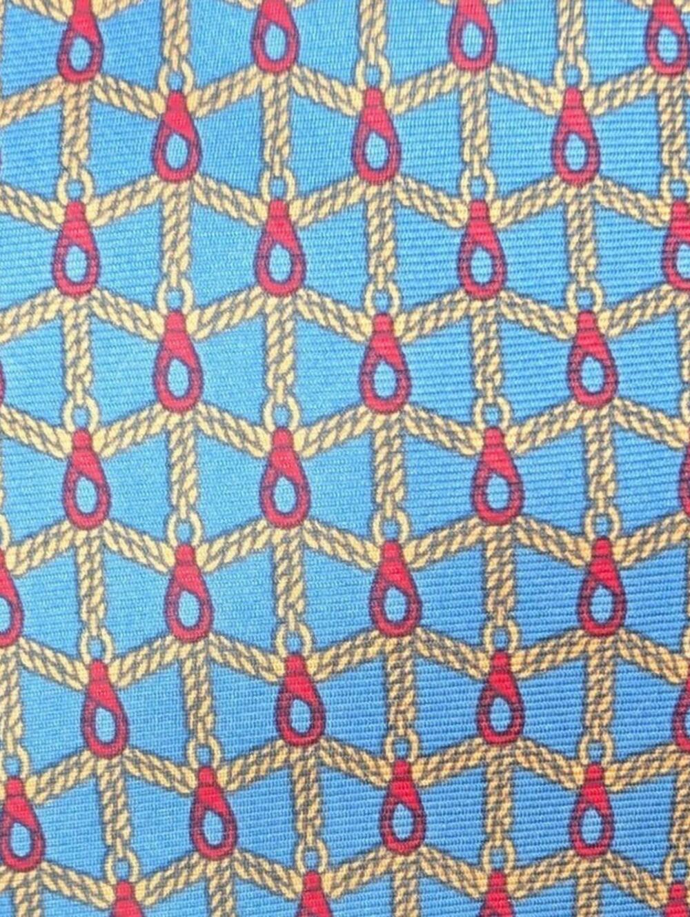 Stefano Ricci For Saks Fifth Avenue Luxury Silk Tie Blue Rope Chain Italian Made